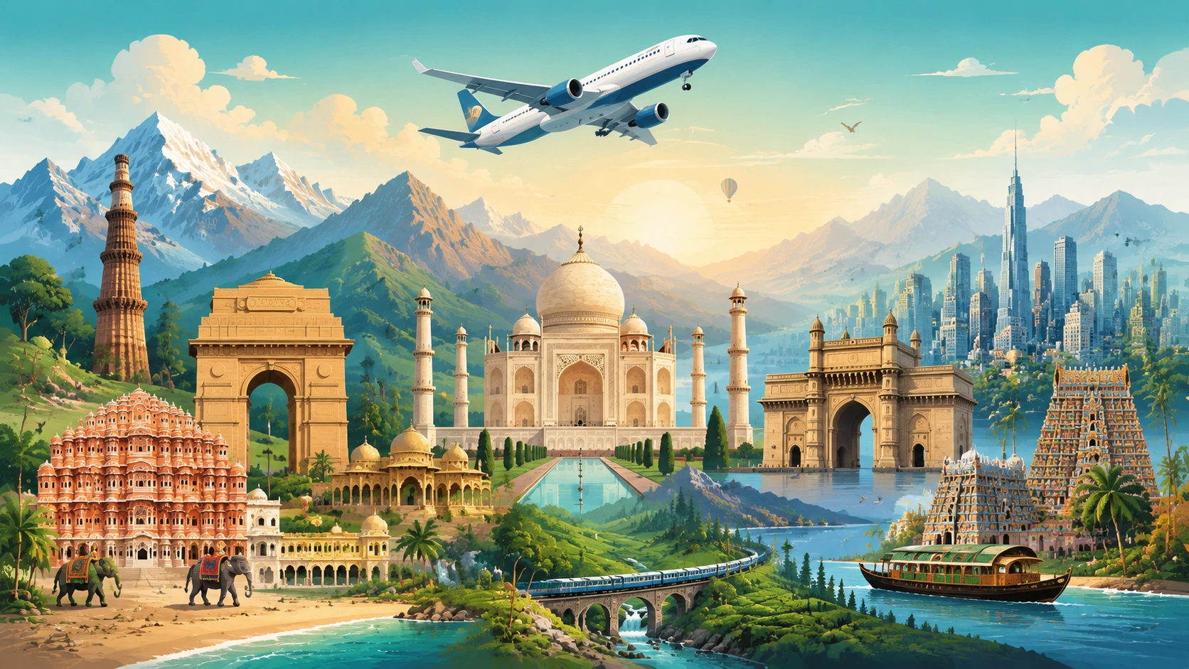 Flights to India illustration