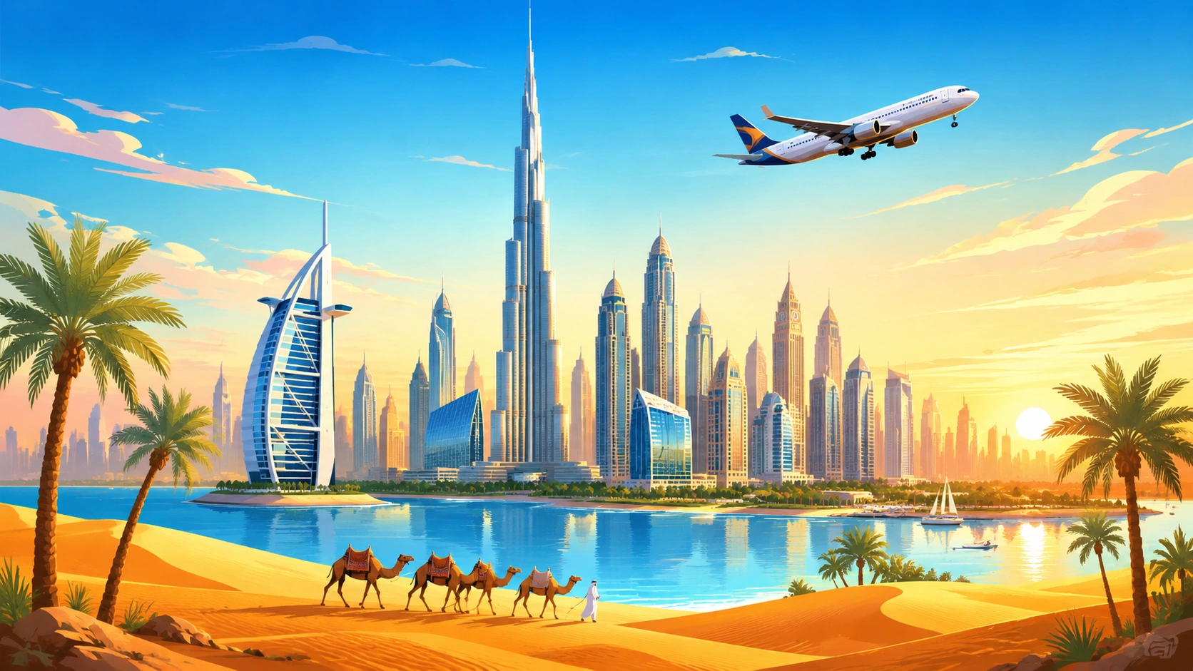 Flights to the Middle East illustration