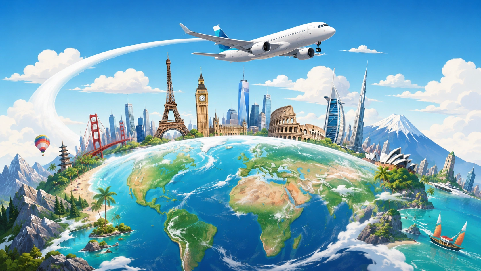 Flights to Europe illustration