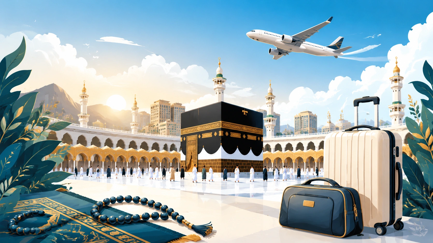 Umrah packages and flights illustration